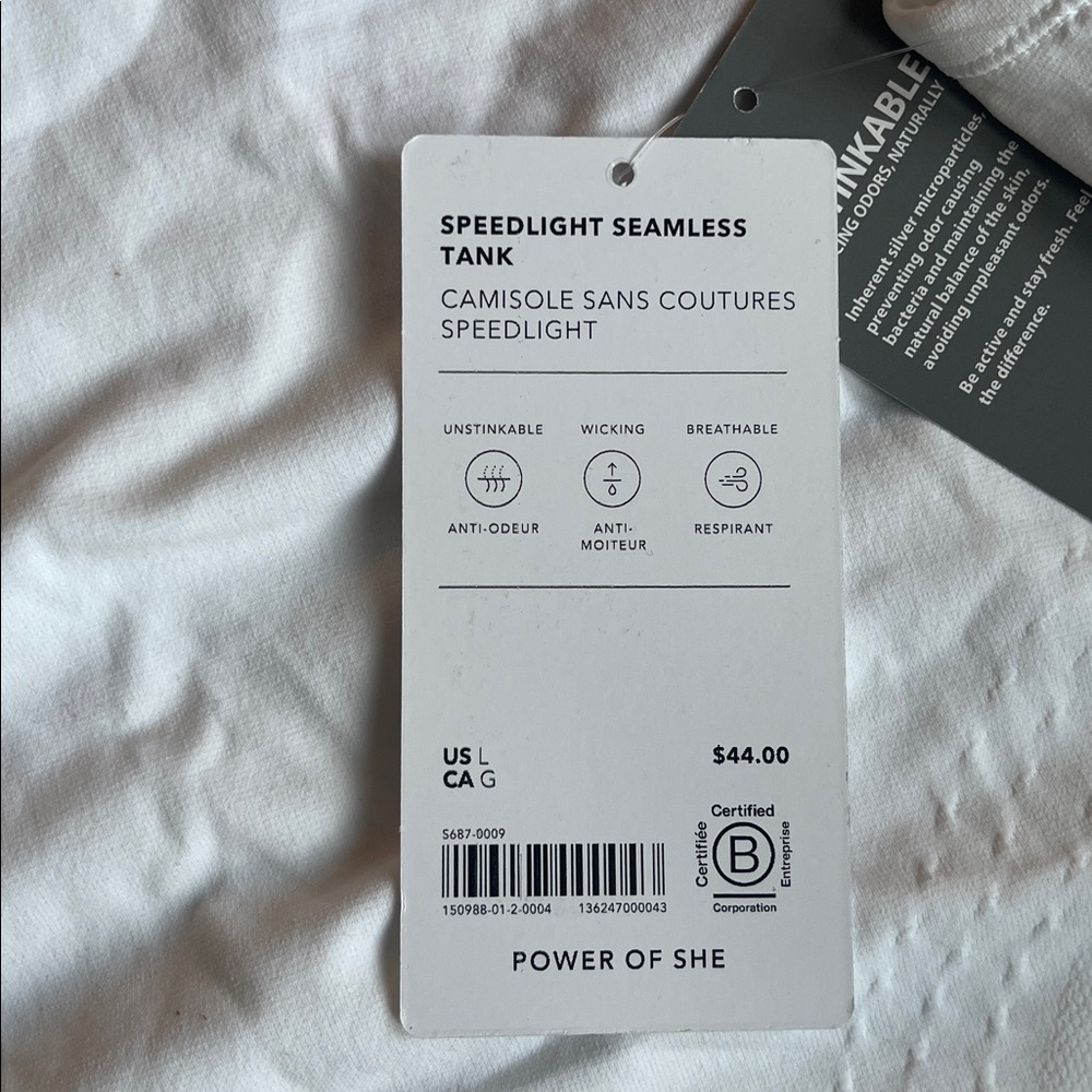 Athleta speedlight seamless tank White Sleeveless Women's Top NWT - Picture 4 of 5